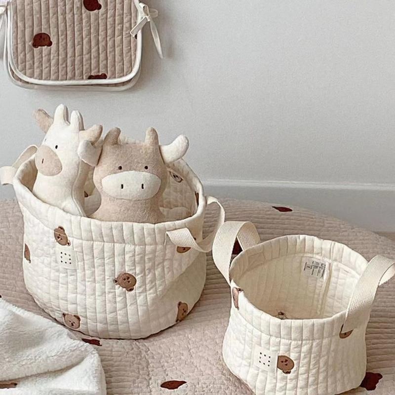 Baby Clothing Organizer - Sac à couches brodé ours mignon,